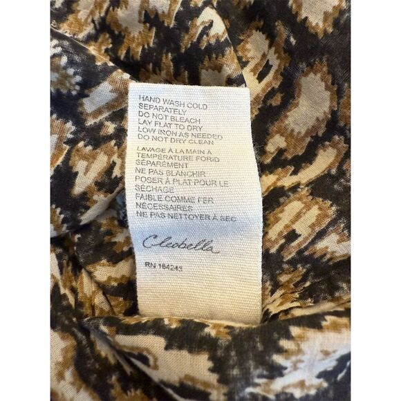 Cleobella Women's Alicia Blouse Size M Button-Front Top Black Leopard - Picture 11 of 11